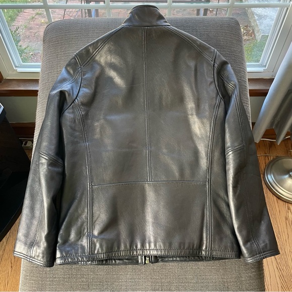 Andrew Marc New York Genuine Leather Moto Cafe Racer Jacket - Picture 10 of 12